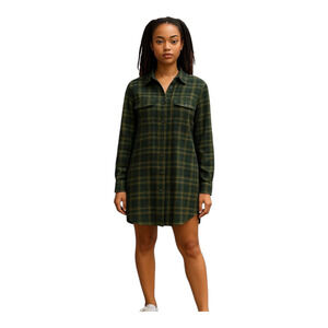 Equipment Femme Womens 100% Silk Shirt Dress Tartan Plaid Size XS Preppy Luxe